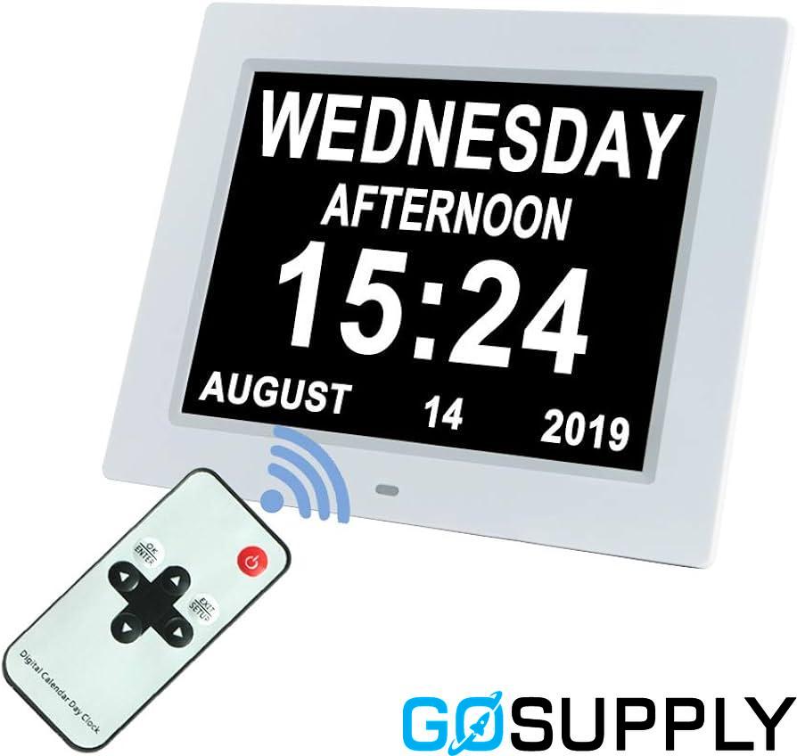 10inch LED Dementia Digital Calendar Clock Alarm Extra Large 