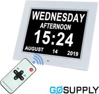 10inch LED Dementia Digital Calendar Clock Alarm Extra Large 