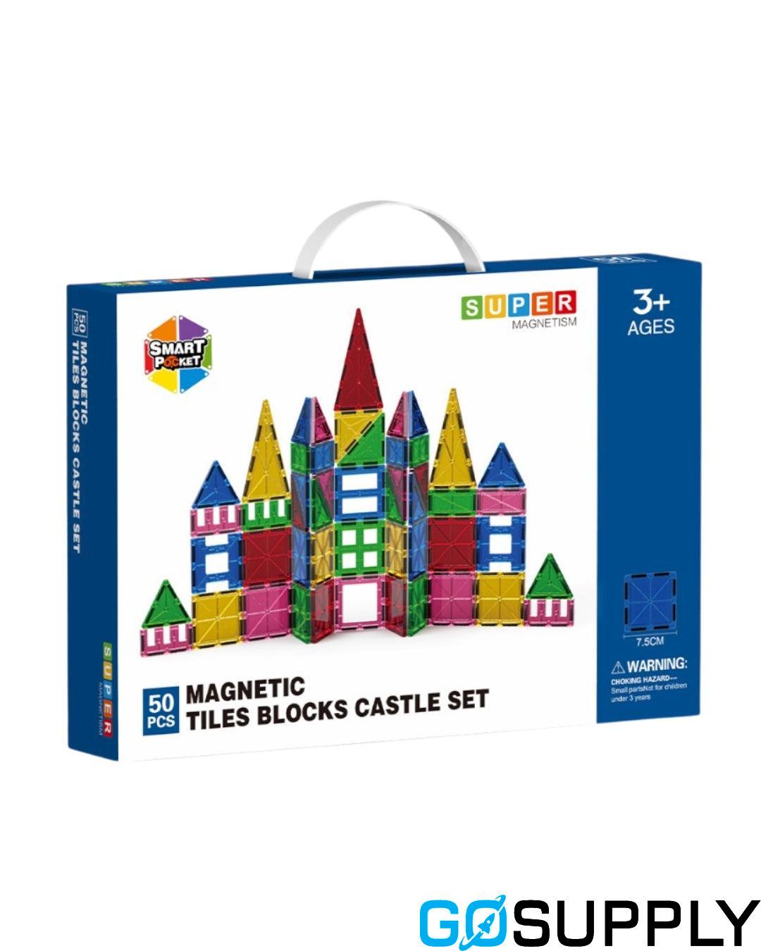 50 Piece Magnetic Tiles Castle Set