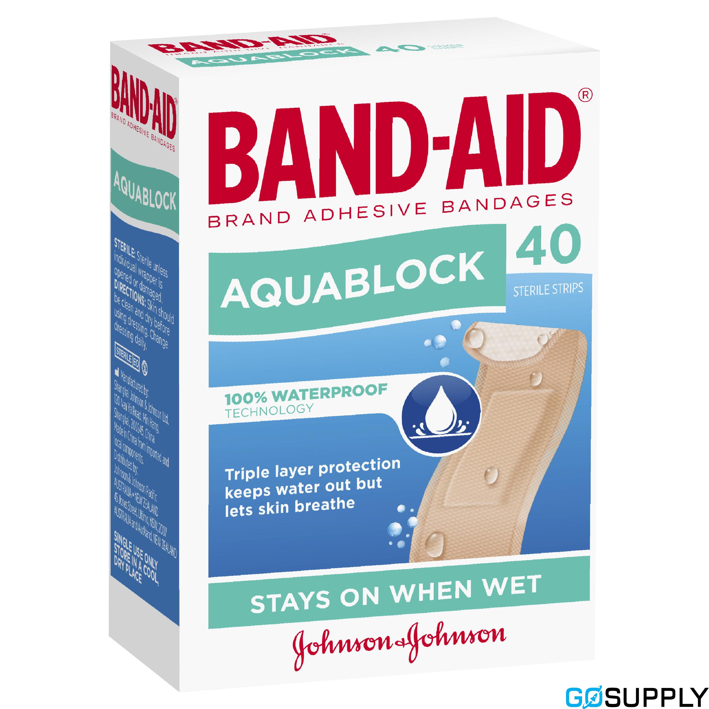 Band-Aid Waterproof Aquablock Sterile Strips - Pack Size: 40 Pack