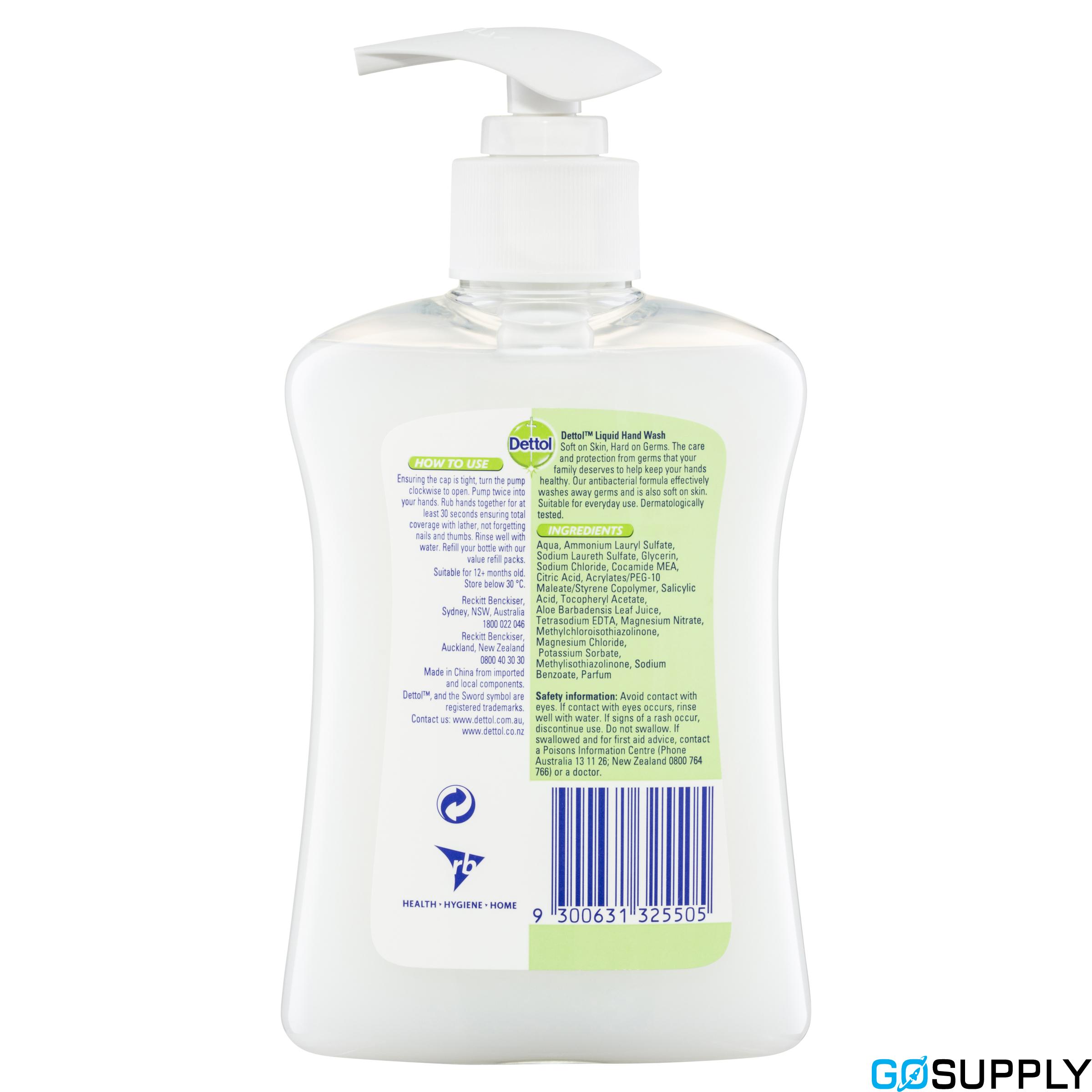 Dettol Antibacterial Liquid Hand Wash Pump Aloe Vera and Vitamin E 250mL