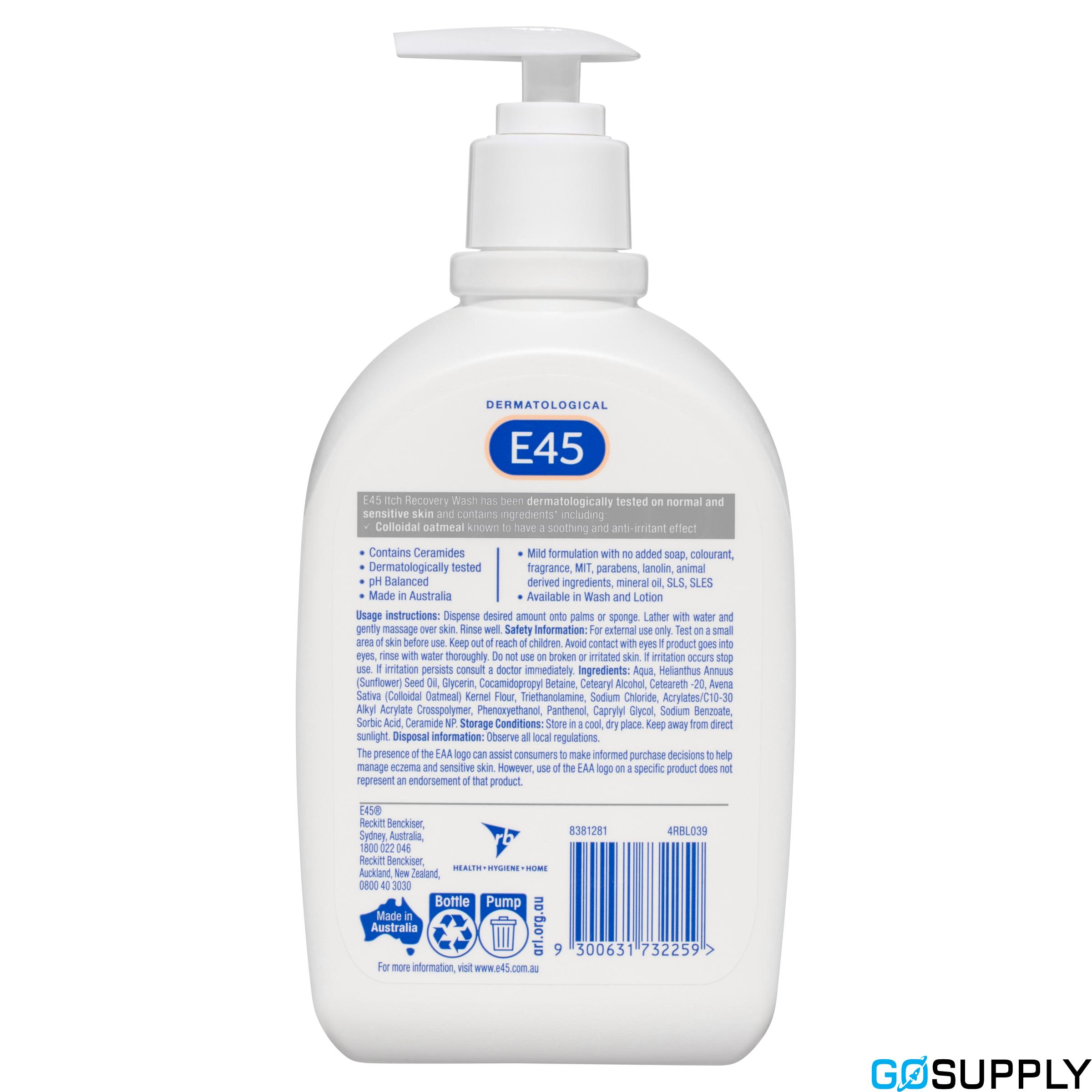 E45 Itch Recovery Moisturising Body Wash - Volume: 500ml