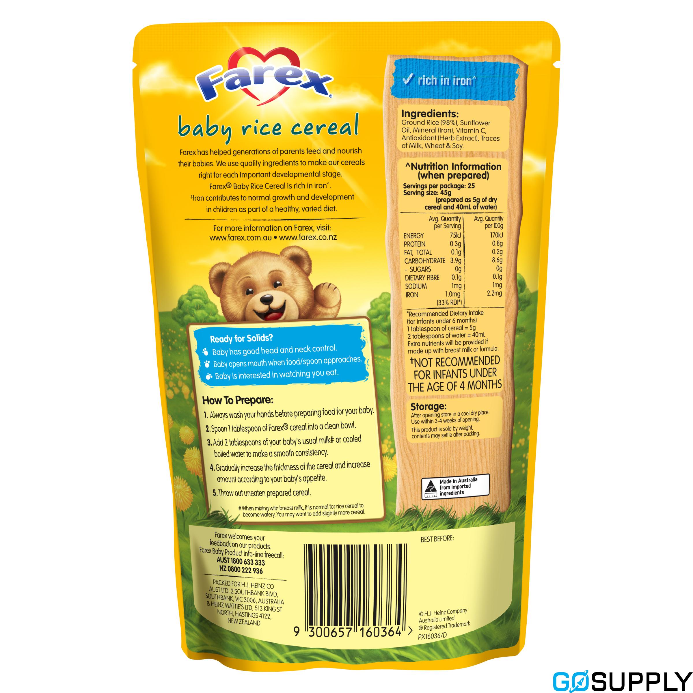 Farex Baby Rice Cereal - Volume: 125g