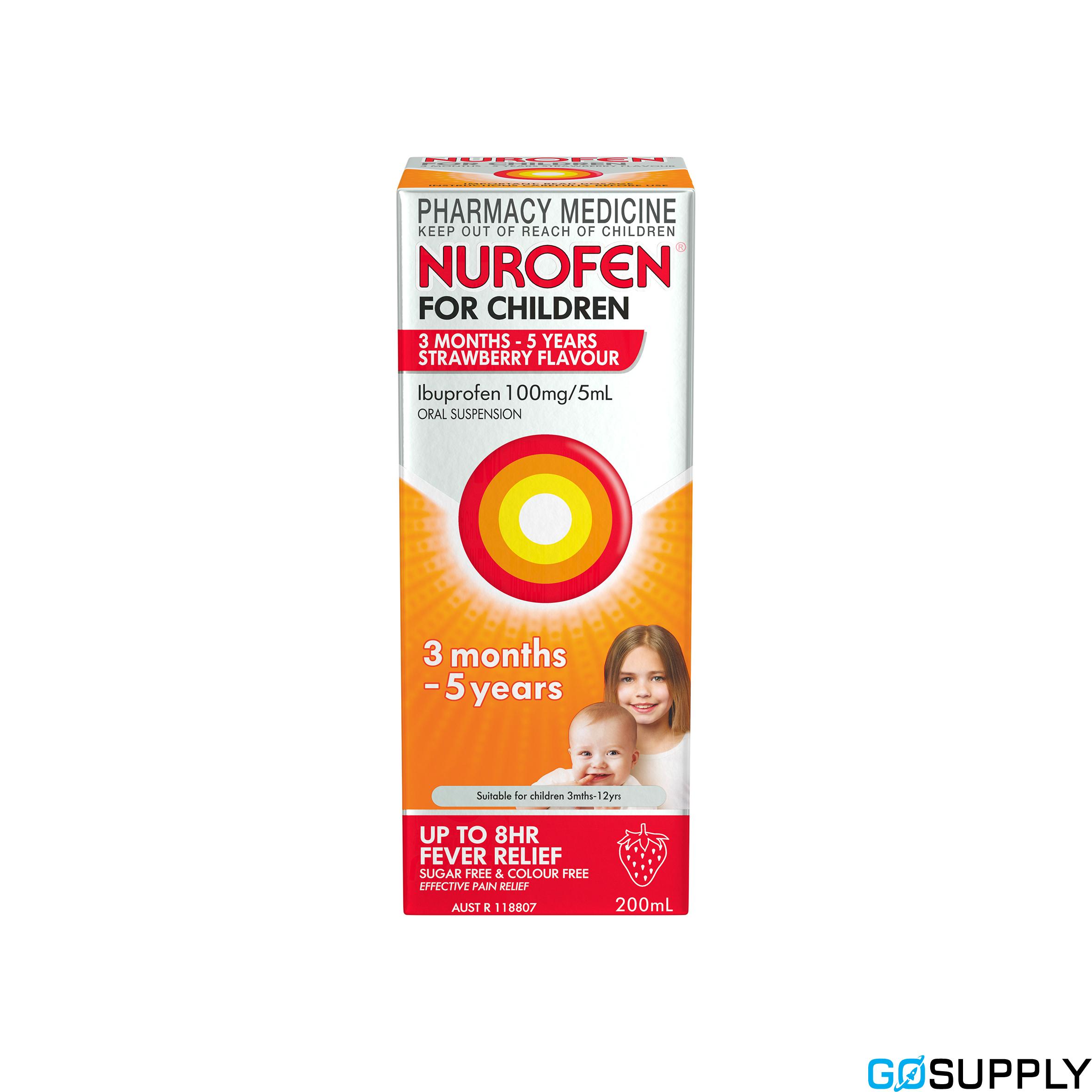 Nurofen For Children 3 Months To 5 Years Strawberry 200ml