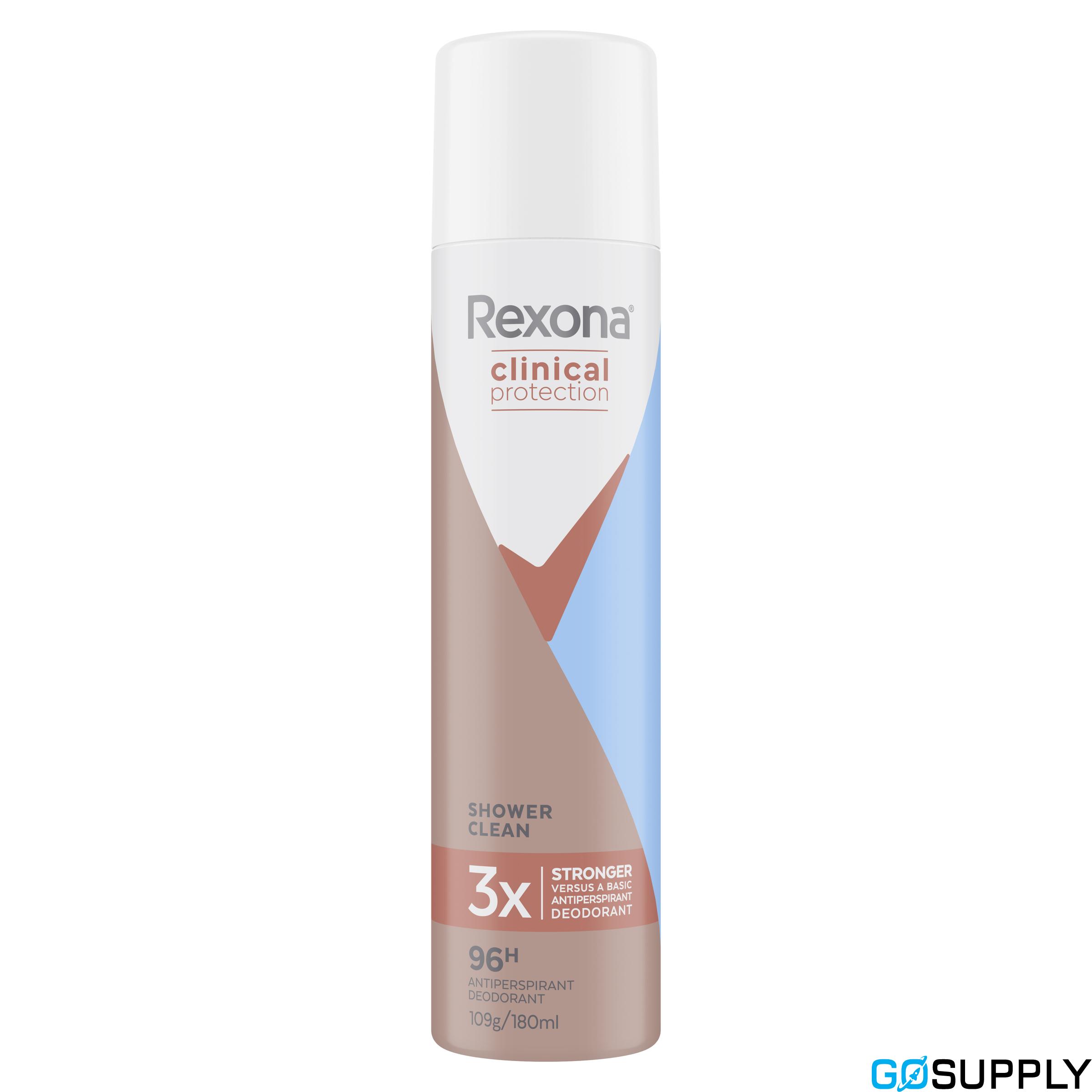 REXONA Clinical Antiperspirant Aerosol - Scent: Shower Clean Volume: 180 ML