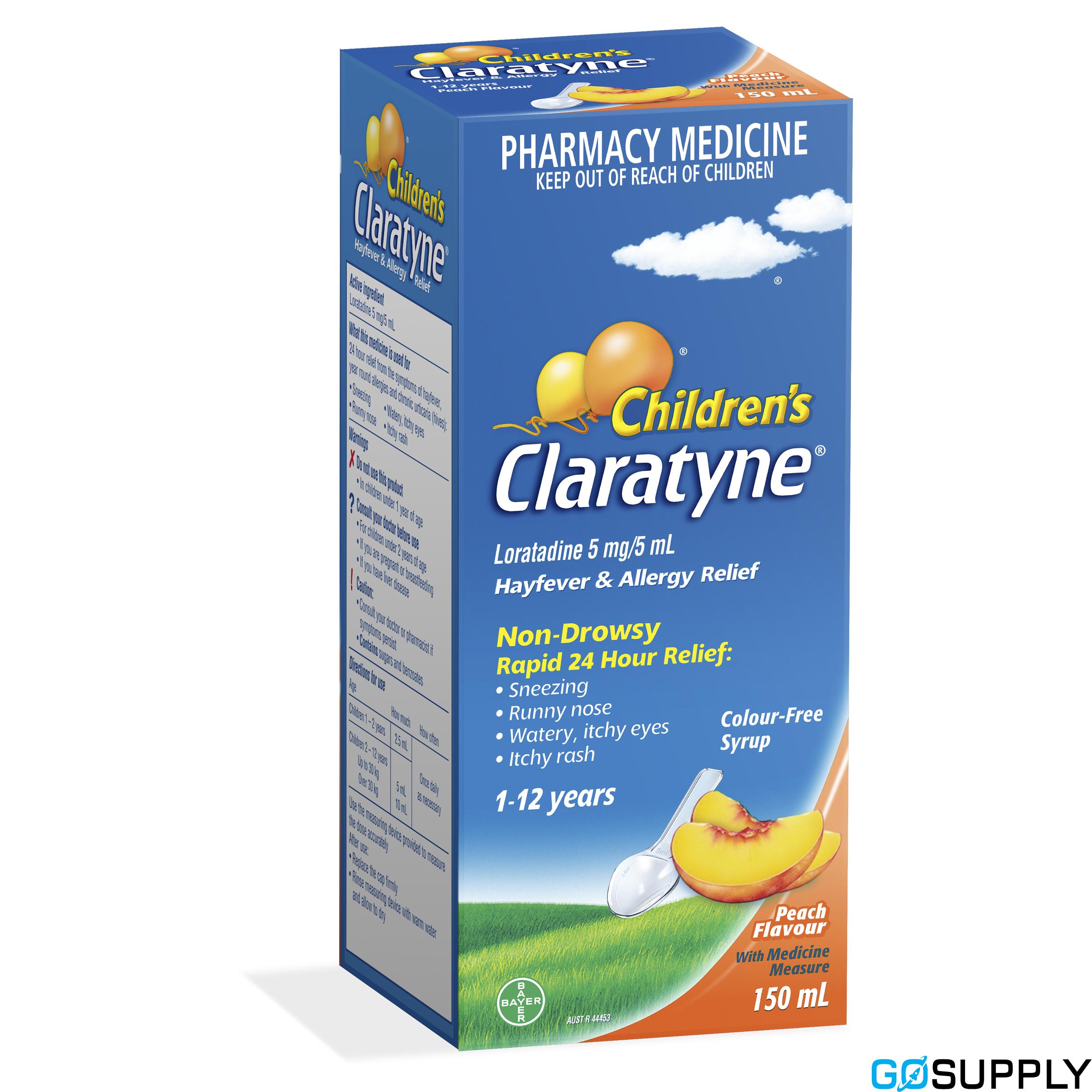 Claratyne Children's Hayfever & Allergy Relief Antihistamine Peach 