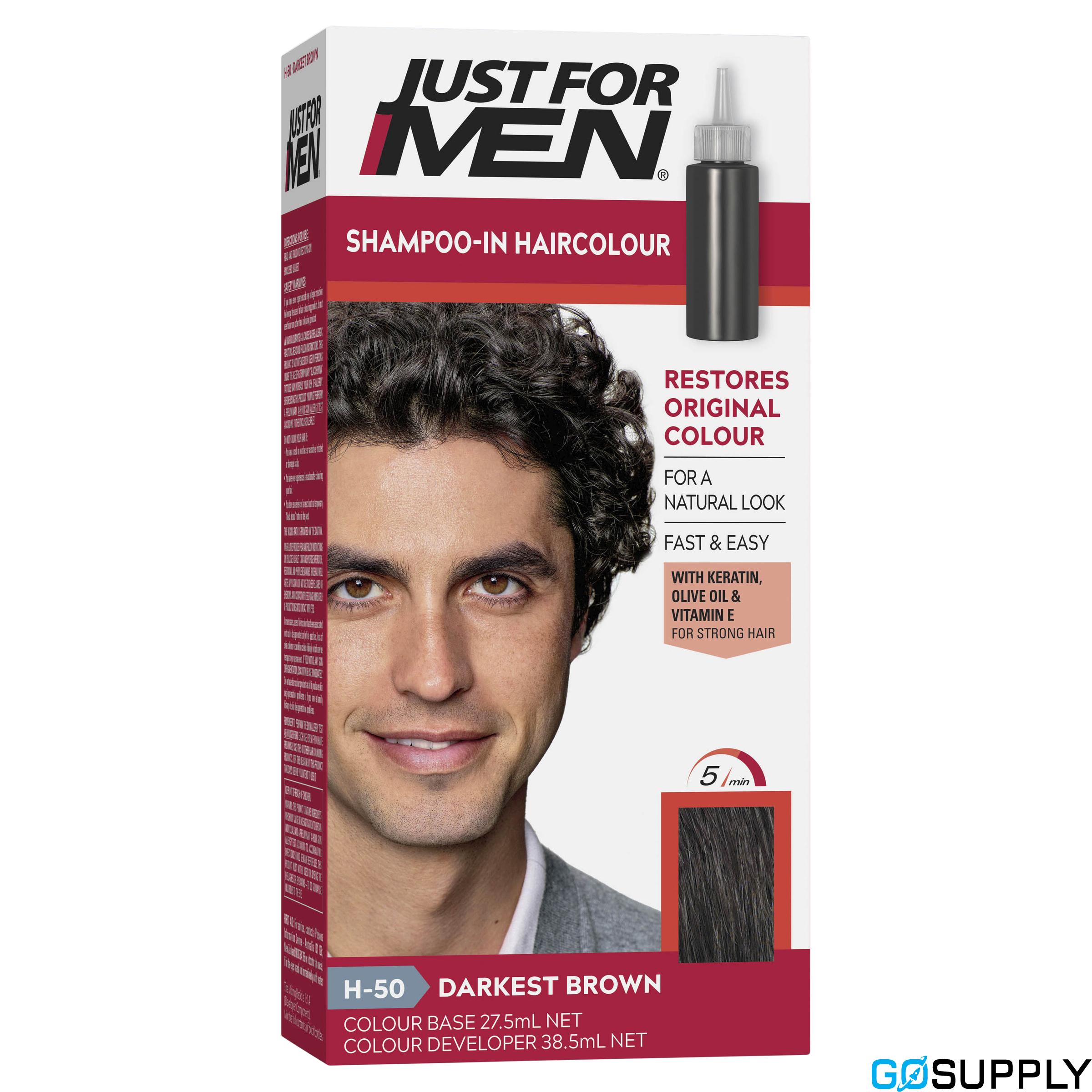 Just For Men Shampoo-In Hair Colour 50 Darkest Brown