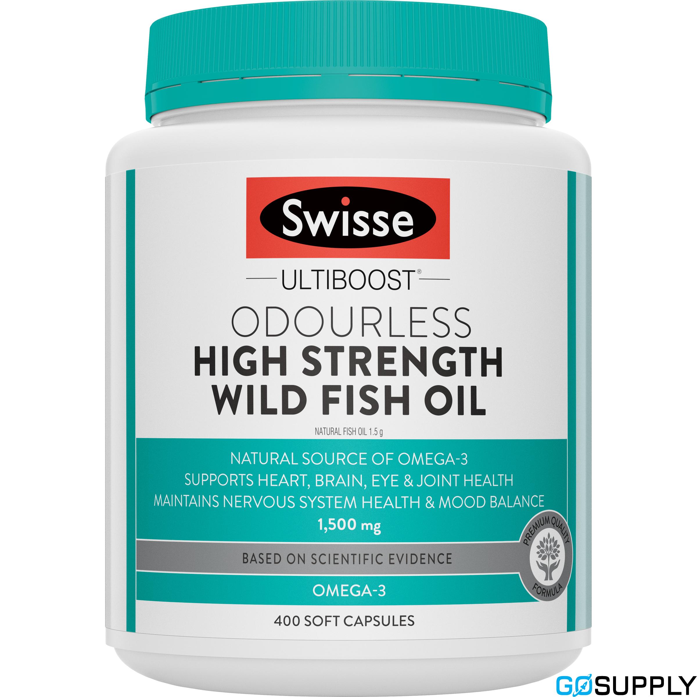 Swisse Ultiboost Odourless High Strength Wild Fish Oil - Strength: 1500mg Pack Size: 400 capsules