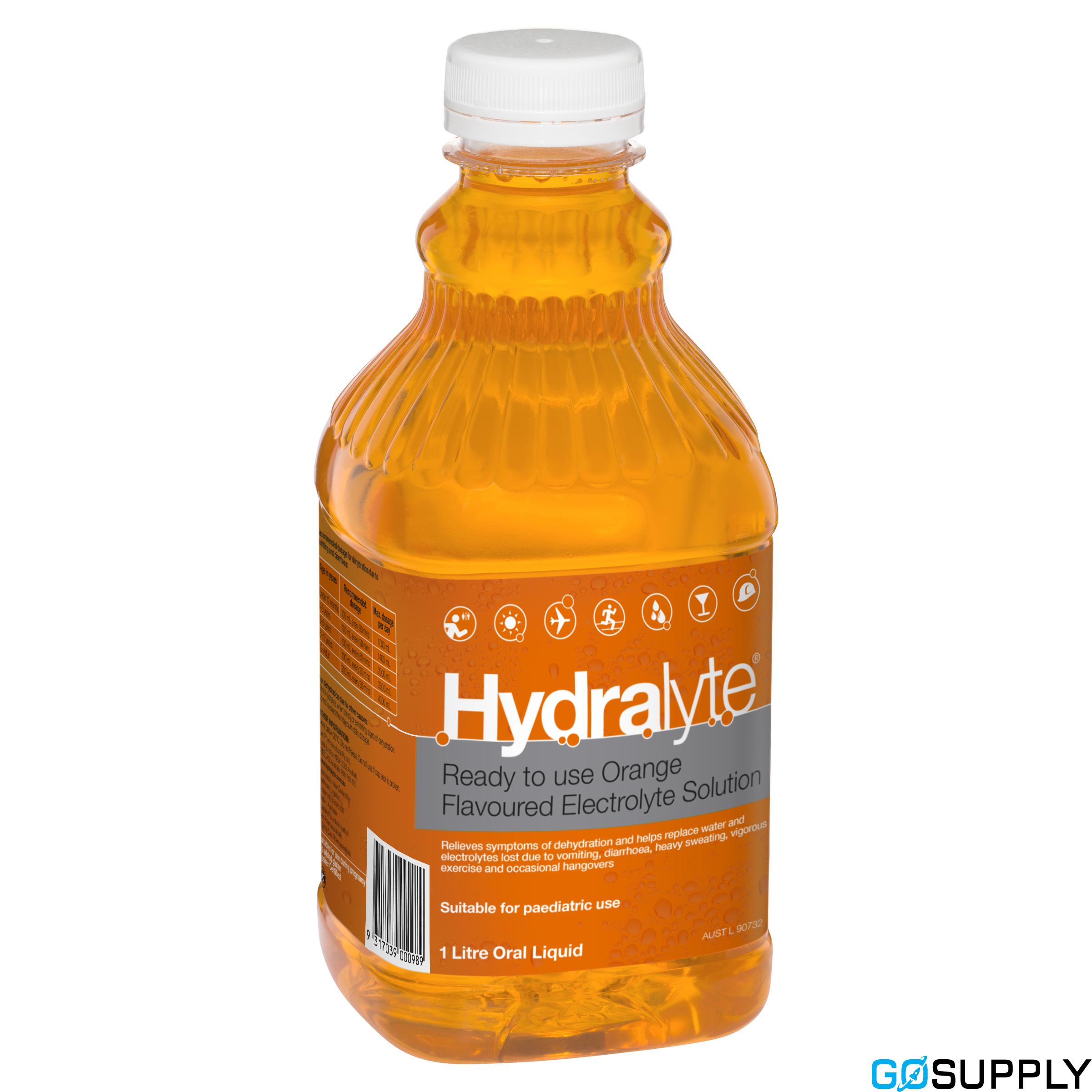 Hydralyte Ready to use Electrolyte Solution - Flavor: Orange Volume: 1L