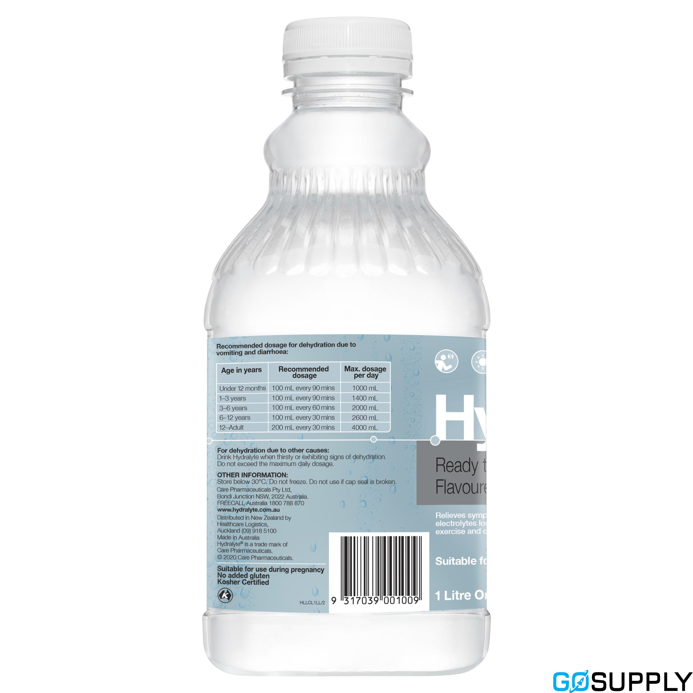 Hydralyte Ready to use Electrolyte Solution Colour Free Lemonade 1L