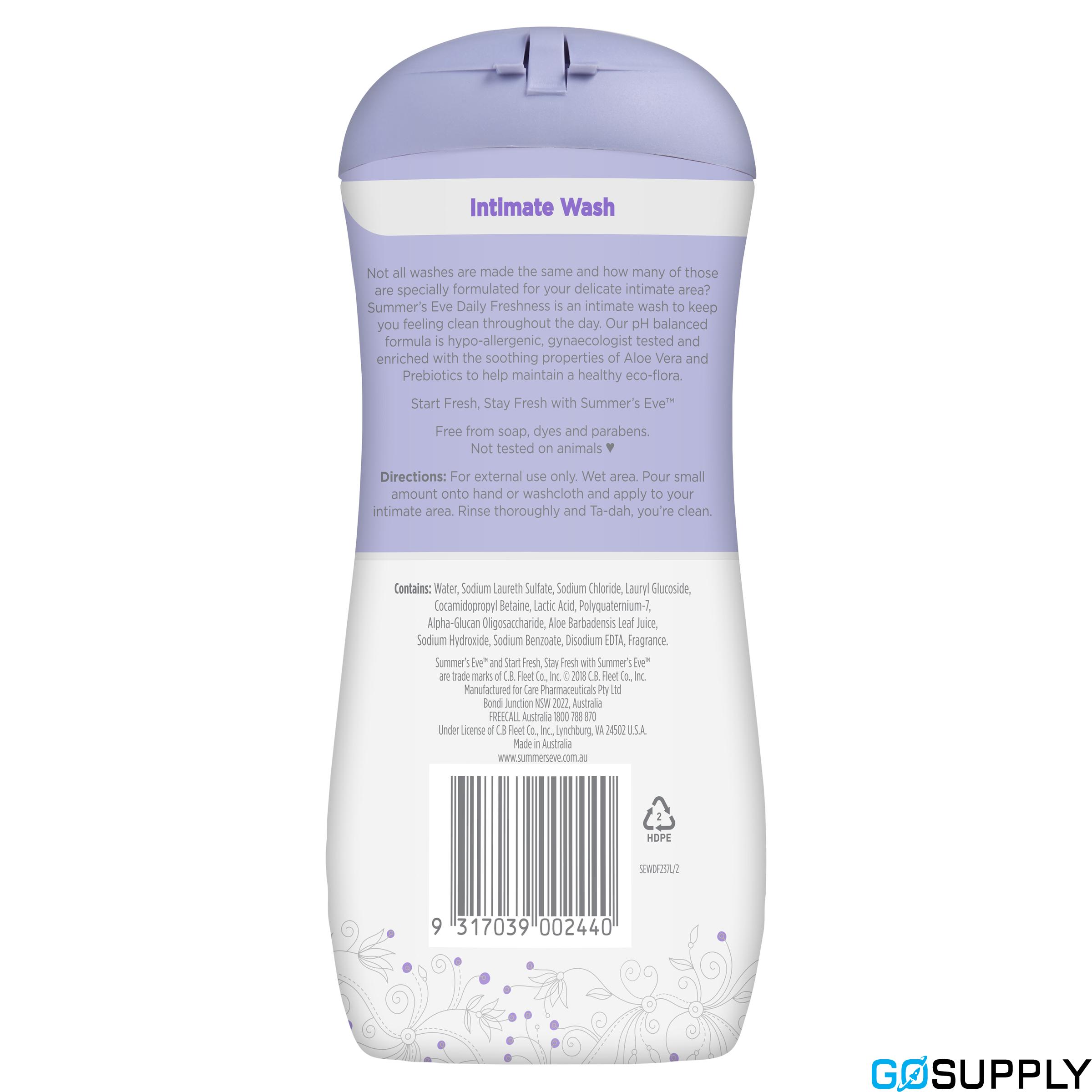 Summer's Eve Intimate Wash - Type: Daily Freshness with Aloe & Prebiotics Volume: 237mL