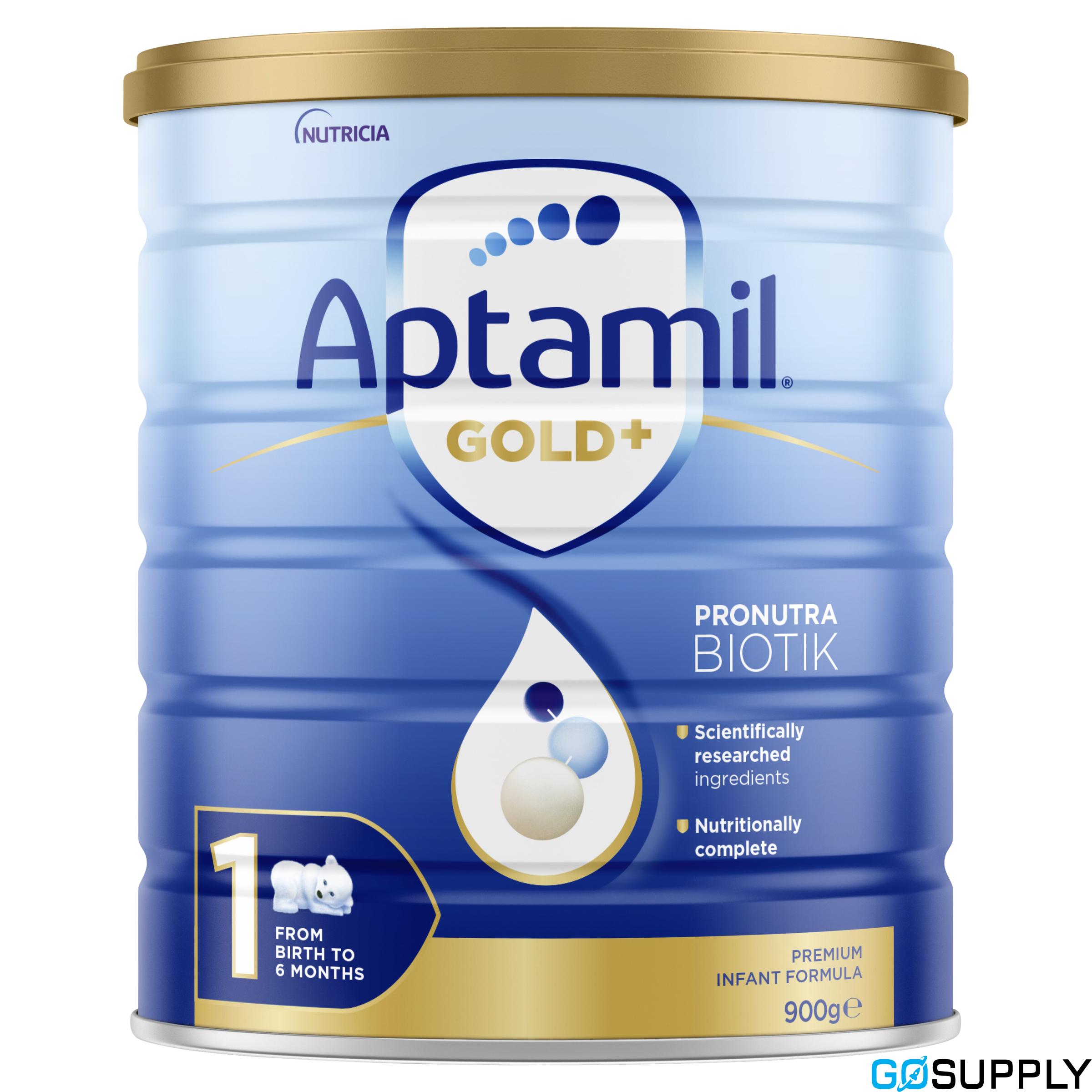 Aptamil Gold+ 1 Baby Infant Formula - Age Range: From Birth to 6 Months Volume: 900g