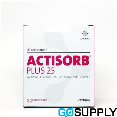 ACTISORB PLUS 25 CHARCOAL SILVER DRESSING - Size: 6.5CMX9.5CM