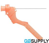 AGANI SAFETY NEEDLE - Color: Orange Gauge: 25G Length: 38MM - Packet (100 Single)