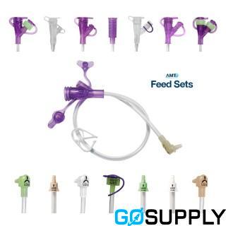 AMT Glow Green STR Bolus ENFit Feed Set - Length: 24 inches