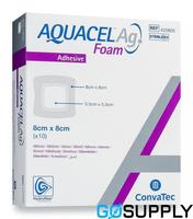 AQUACEL AG FOAM DRESSING - Size: 8CM X 8CM Adhesive: Adhesive - Packet (10 Single)