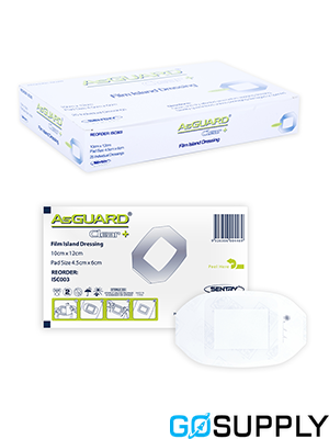 ASGARD Clear+ Film Island Dressing Waterproof 10cm x 12cm 