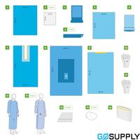 Adhesive Aperture Surgical Drape 95 x 150 cm, 10 x 15 cm opening - Carton