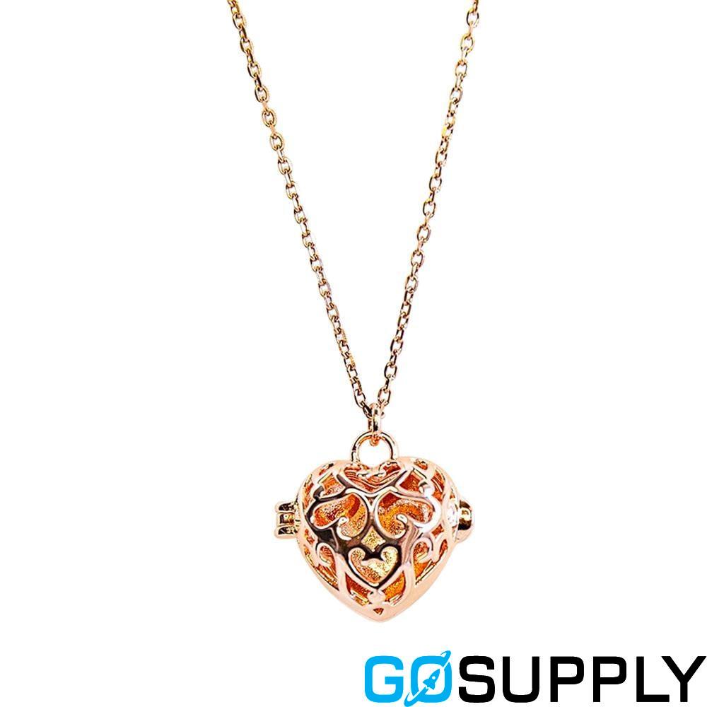 Amrita Court Aroma Necklace - Design: Love Heart Material: Rose Gold Essential Oil: Purify Essential Oil 10ml