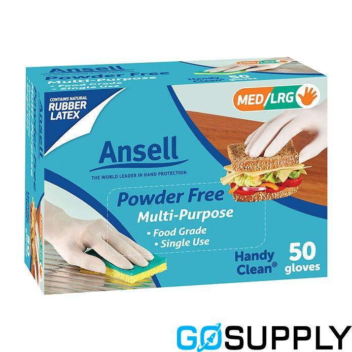 Ansell Handy Clean Disposable Gloves - Pack Size: 50 Pack Box Size: Box50