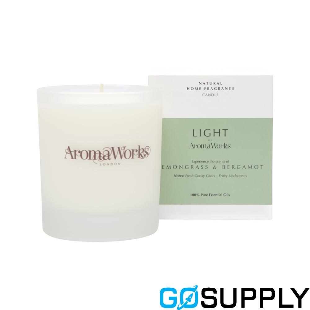AromaWorks Light Candle - Size: Medium Weight: 220g Fragrance: Lemongrass & Bergamot