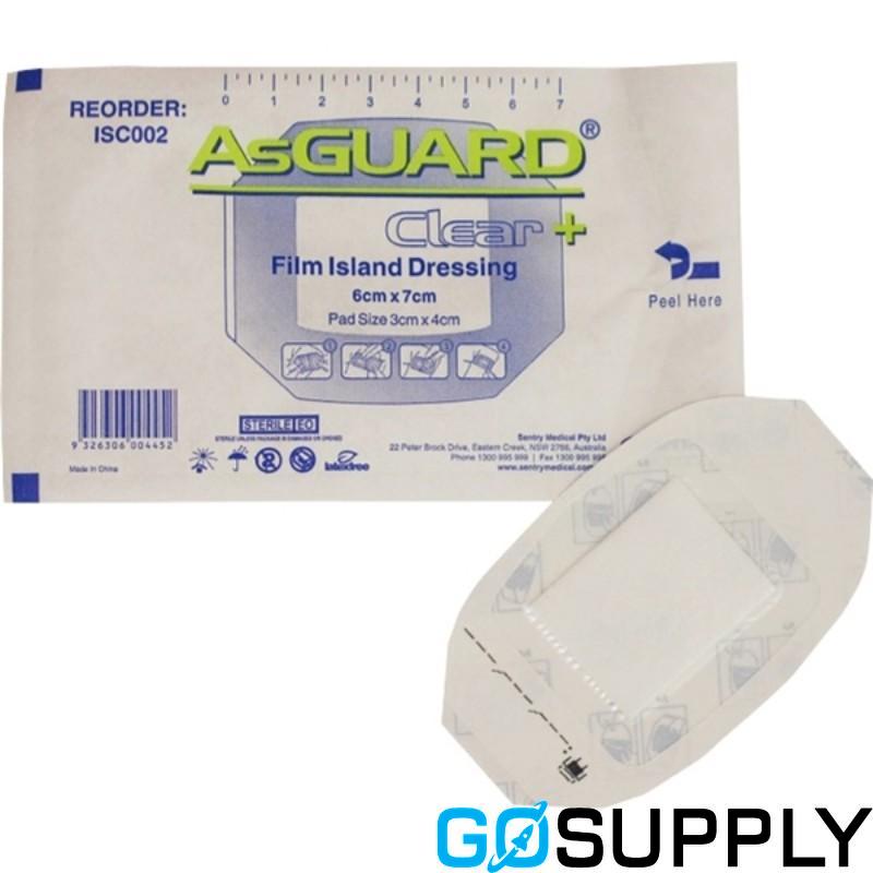 AsGUARD® Clear + Film Island Dressing 6cm x 7cm