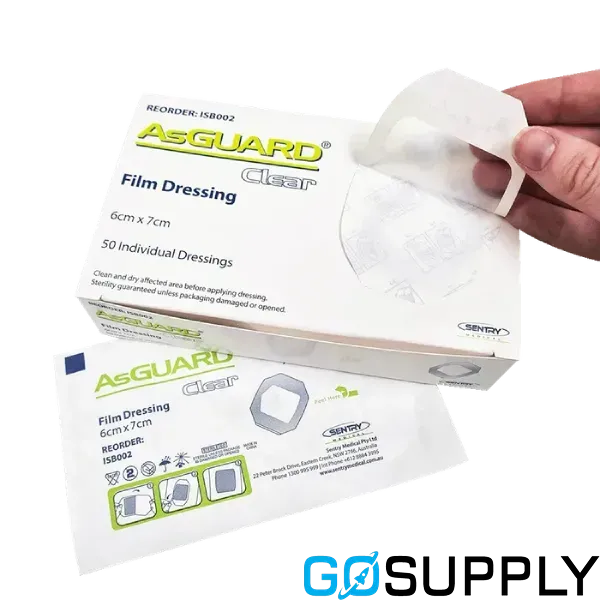 AsGUARD® Clear + Film Island Dressing 6cm x 7cm