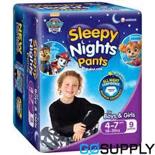 BABYLOVE SLEEPY NIGHTS OP 9PK OVERNIGHT PANTS 4-7YRS