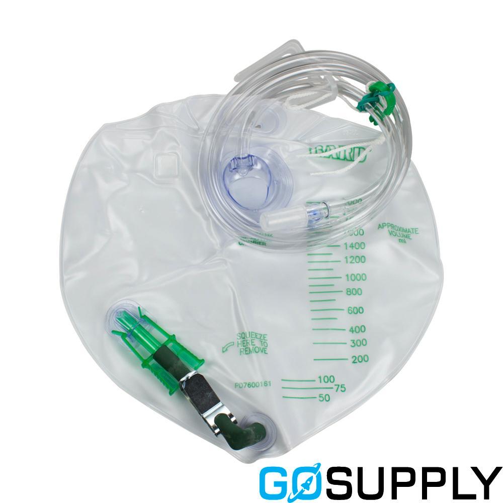 Bard 4L Drainage Bag with Hanger – Sterile Urine Drain Bag with Easy-Empty Port
