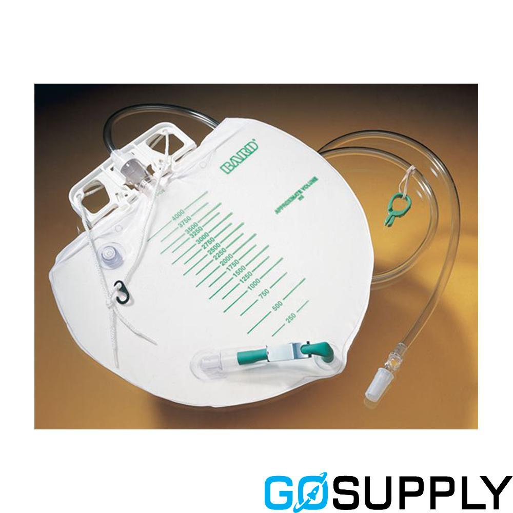 Bard 4L Drainage Bag with Hanger – Sterile Urine Drain Bag with Easy-Empty Port