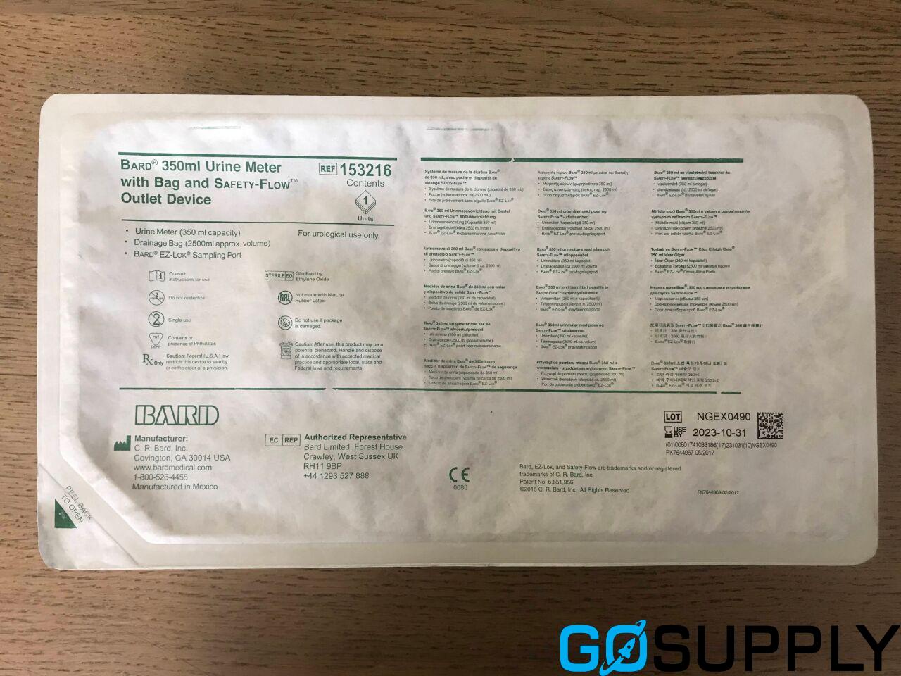 Bard Urine Meter Safety Flow 350ml