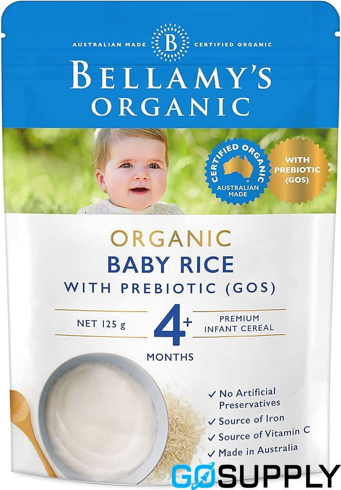 Bellamys Baby Rice with Prebiotic - Weight: 125g Pack: x6