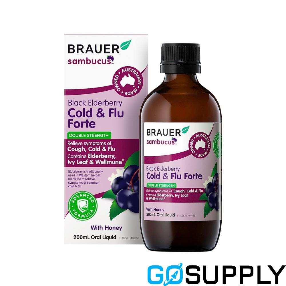 Brauer Sambucus Black Elderberry - Type: Cold & Flu Forte (Double Strength) With Honey Volume: 200ml
