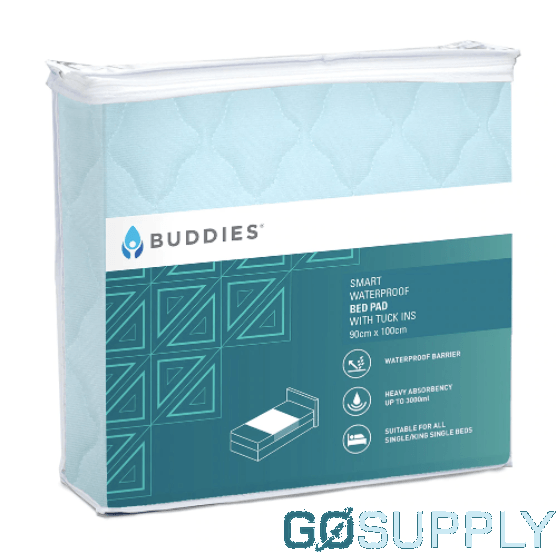 Buddies WaterProof Bed Pads with Tuck-in Double x1