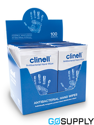Clinell Antibacterial Hand Wipes Indiviudally Wrapped 100 Count, Pack of 1