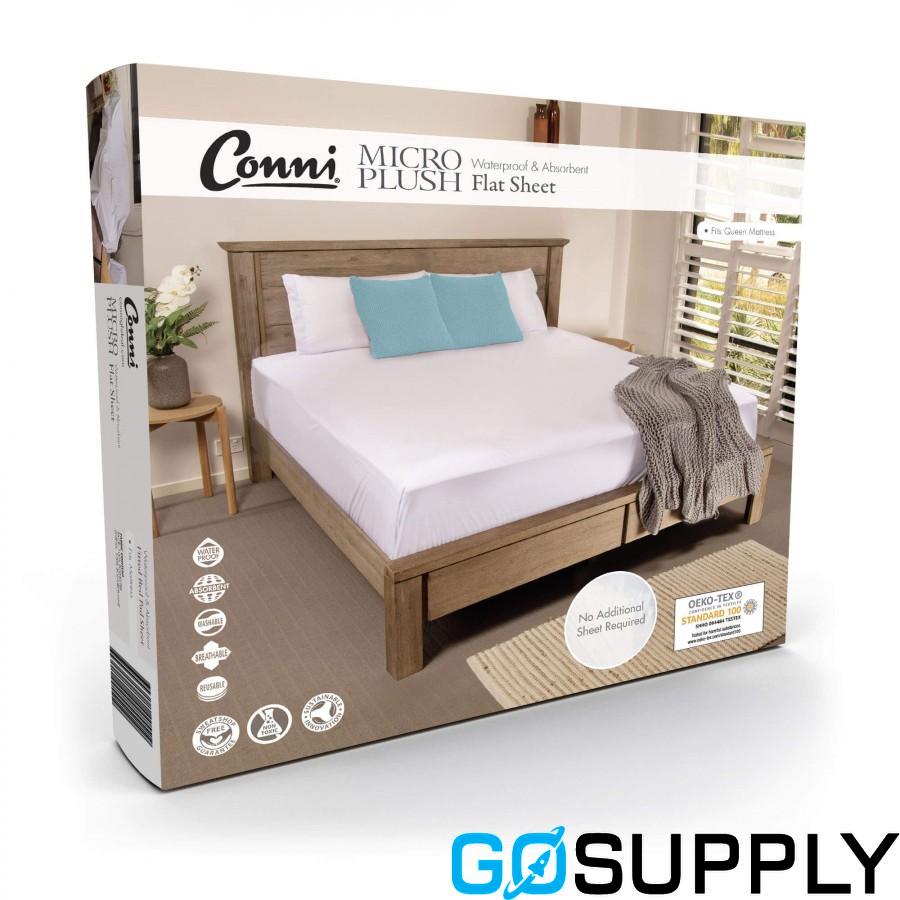 Conni - Micro-Plush Waterproof Flat Sheet (King Single)