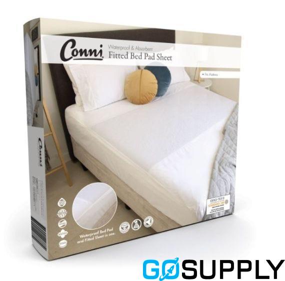 Conni Fitted Bed Pad Sheet - King Single (White)