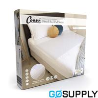 Conni Fitted Bed Pad Sheet - King Single (White)
