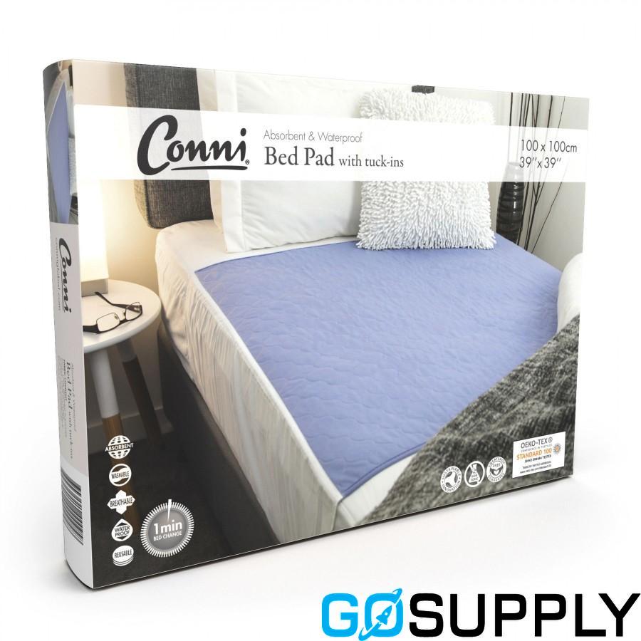 Conni Max Waterproof Bed Pad with Tuckins 1x1m 2400ml Mauve