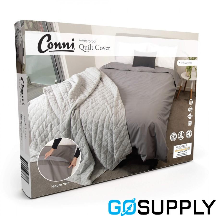 Conni Waterproof Quilt Cover - Charcoal (Single)