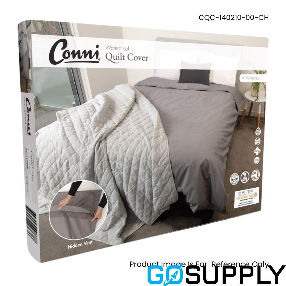 Conni Waterproof Quilt Cover - Charcoal (Single)