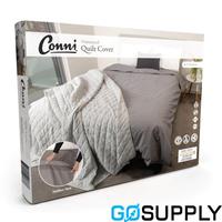 Conni Waterproof Quilt Cover - Charcoal (Single)