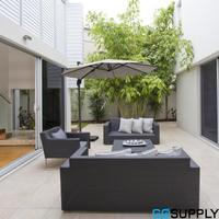 Coolaroo 2 x 3m Charcoal Rectangle Mindil Cantilever Umbrella