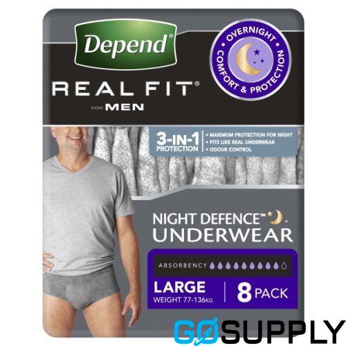 DEPEND REALFIT UNDERWEAR MEN - Size: LARGE Pack Size: 8s