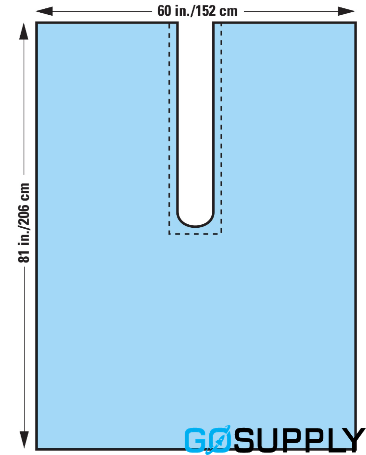 DRAPE LARGE IMPERVIOUS SPLIT - Dimensions: 152.5x205.5cm Split Size: 11.4x78.5cm