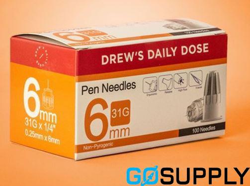 DREWS DAILY DOSE PEN NEEDLES - Gauge: 31G Length: 6MM