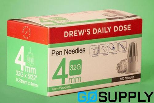 DREWS DAILY DOSE PEN NEEDLES - Gauge: 32G Length: 4MM