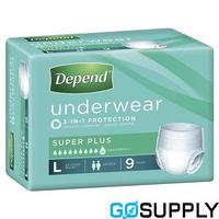 Depend - Unisex Underwear Super Plus XL - 9x4