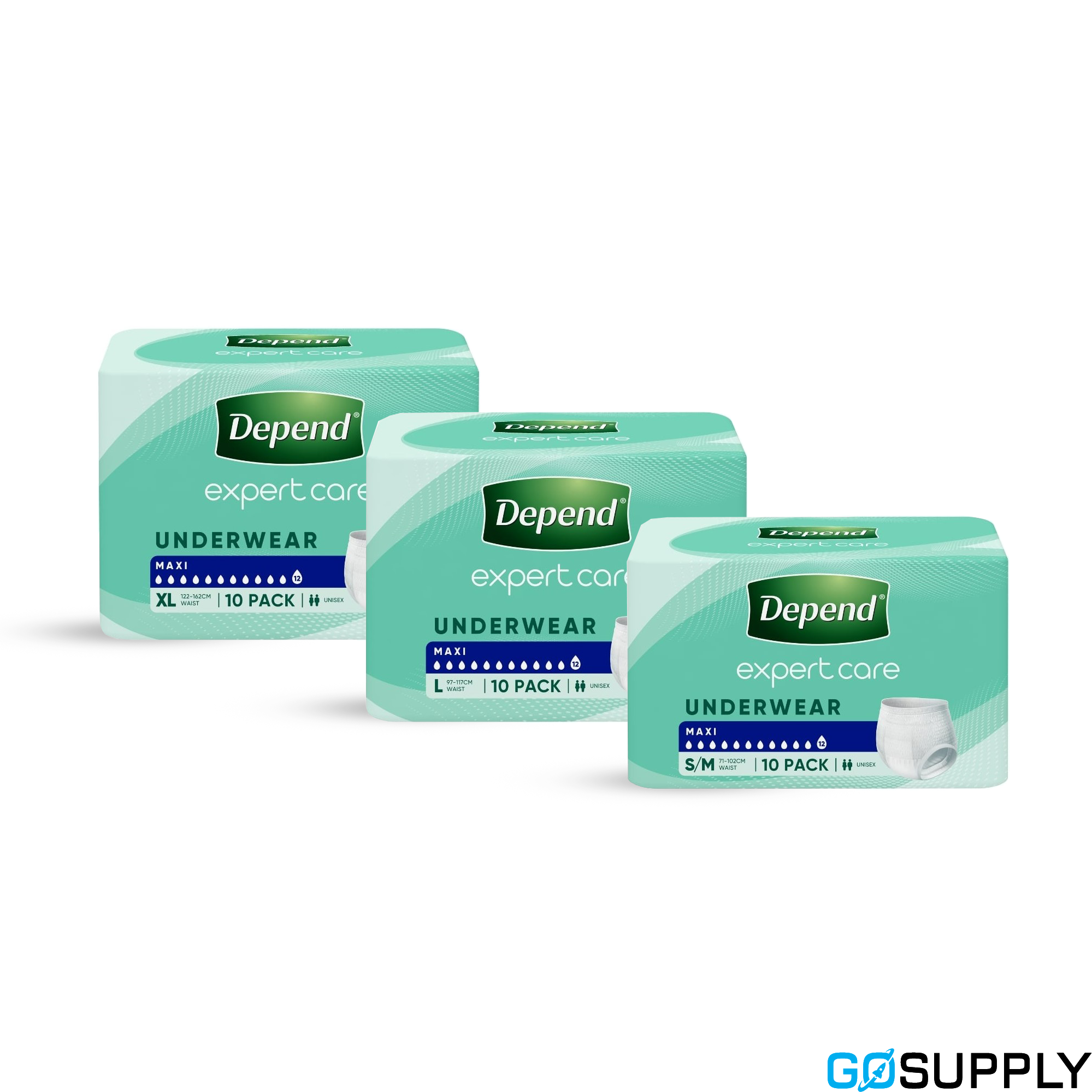 Depend Expert Care Underwear Maxi Unisex, 12 Drops (XLarge)