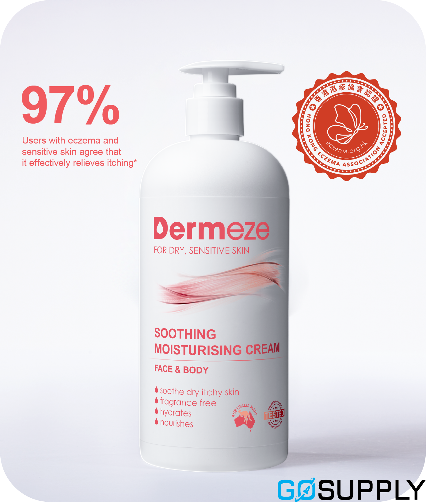 Dermeze Moisturising Cream 500g (Pump)